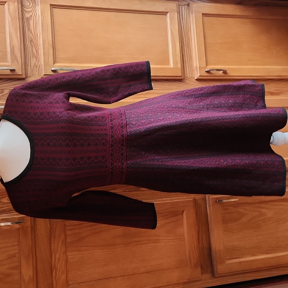 Nina Leonard Burgundy Sweater Dress Size Medium NWOT